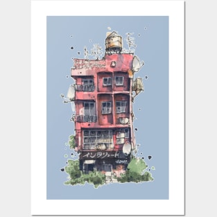 Pink Apartment Block Posters and Art